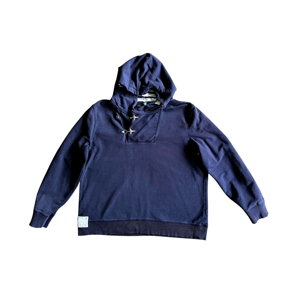 Lauren Jeans Co Hoodie Womens XL Blue Fleece Pullover Toggle Hooded Sweatshirt